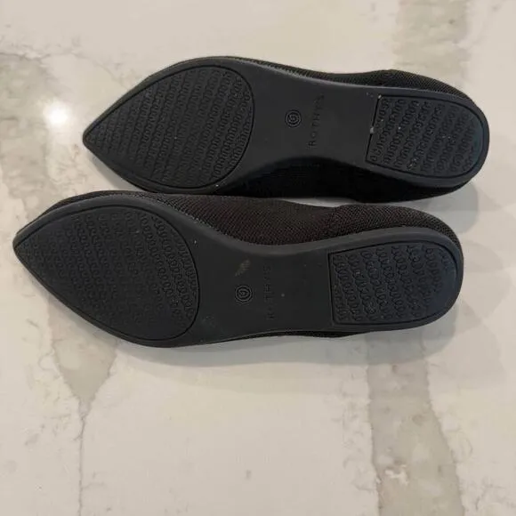 Rothy's The Point Black Solid Blue Halo Ballet Flat Women's 7.5 Slip On Comfort