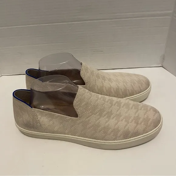 Rothy’s Woman’s Shoes Ivory Houndstooth Slip On Sneaker Size 11.5