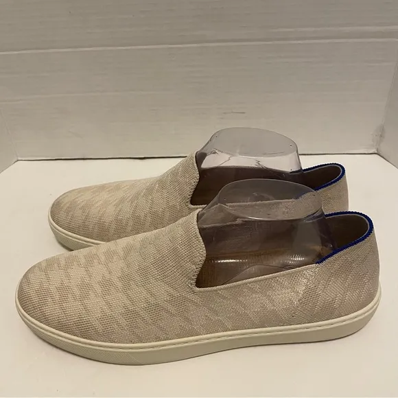 Rothy’s Woman’s Shoes Ivory Houndstooth Slip On Sneaker Size 11.5
