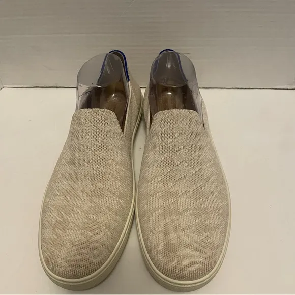Rothy’s Woman’s Shoes Ivory Houndstooth Slip On Sneaker Size 11.5
