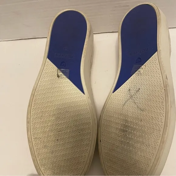 Rothy’s Woman’s Shoes Ivory Houndstooth Slip On Sneaker Size 11.5