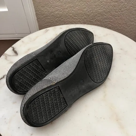 Rothy's Women’s The Point II Slip On Flat Pebble Herringbone Shoes 10.5 Black