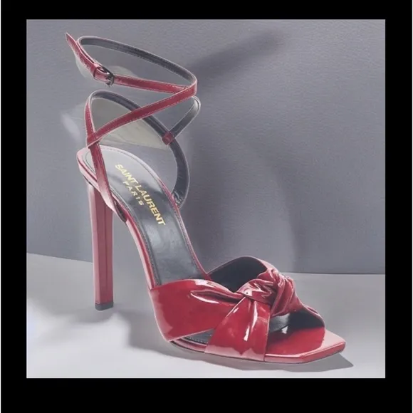 Saint Laurent Paris Deep Cherry Red Sandals Lk. New Size 38 1/2
