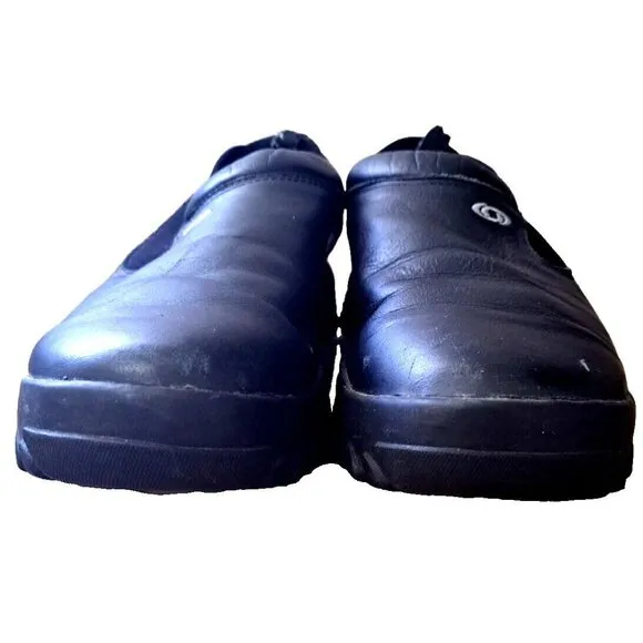 Salomon ContraGrip Men's 8 Black Leather Slip-In Work Shoe FLAWS