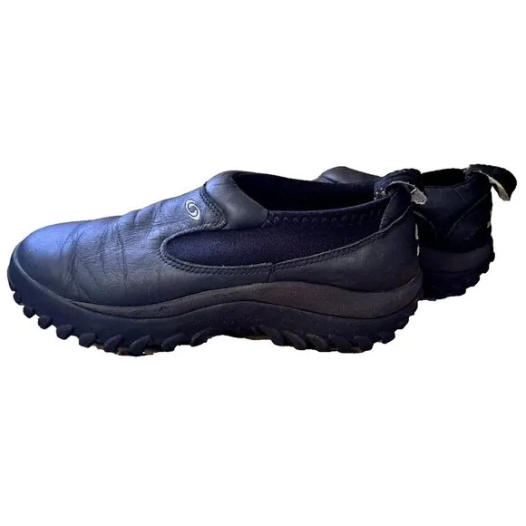 Salomon ContraGrip Men's 8 Black Leather Slip-In Work Shoe FLAWS
