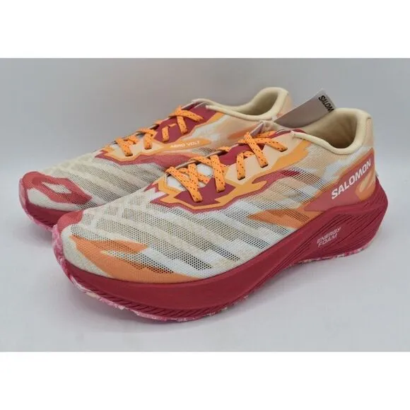 Salomon Womens Size 7.5 Aero Volt Peach Pink White Running Shoes Sneakers