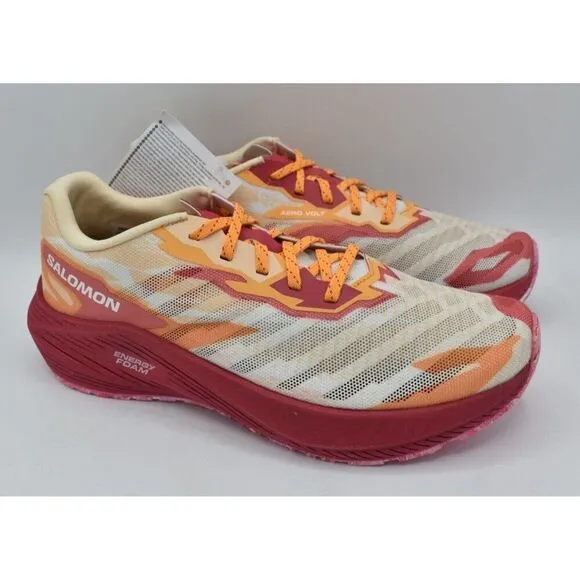 Salomon Womens Size 7.5 Aero Volt Peach Pink White Running Shoes Sneakers