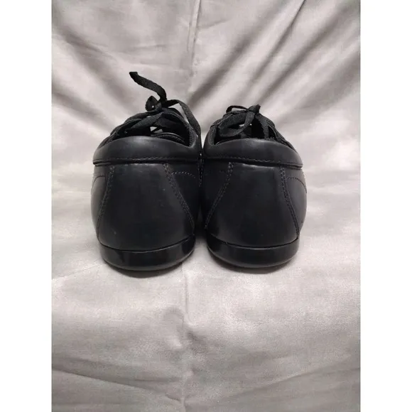 Salvatore Ferragamo Shoes Mens Size 9 EE Black Leather Casual Sneaker