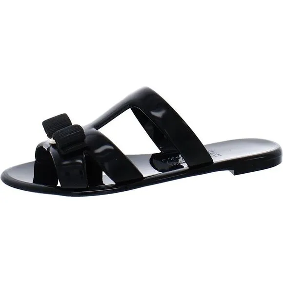 Salvatore Ferragamo Womens LYLIA J Black Slip On Flatform Sandals Shoes New