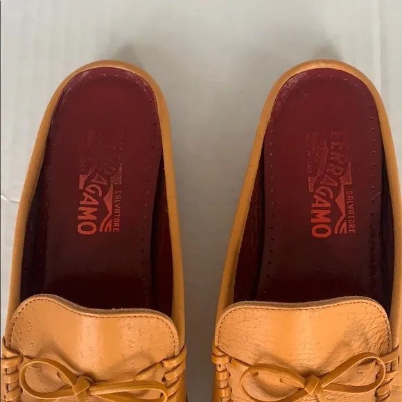 SALVATORE FERRAGAMO | Yellow Leather Mules Sz 7.5B