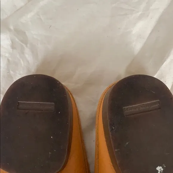 SALVATORE FERRAGAMO | Yellow Leather Mules Sz 7.5B