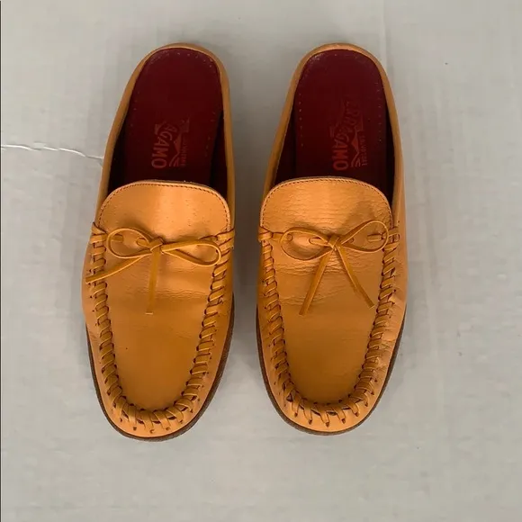 SALVATORE FERRAGAMO | Yellow Leather Mules Sz 7.5B