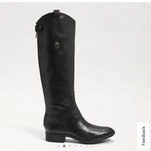 Sam Edelman black leather penny riding boots size 7