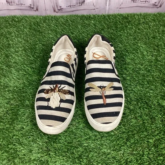 Sam Edelman Evelina Striped Bee/Dragonfly Shoes 10
