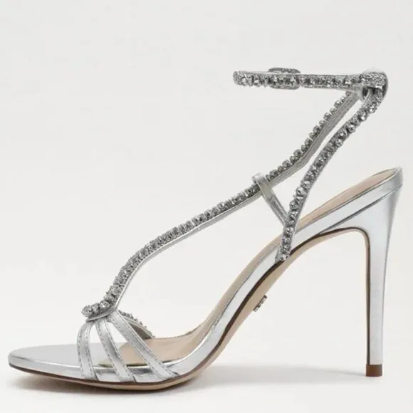 Sam Edelman Granger Metallic Crystal Heels Size 5 New