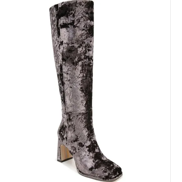 Sam Edelman Issabel Velvet Square Toe Tall Dress Boots