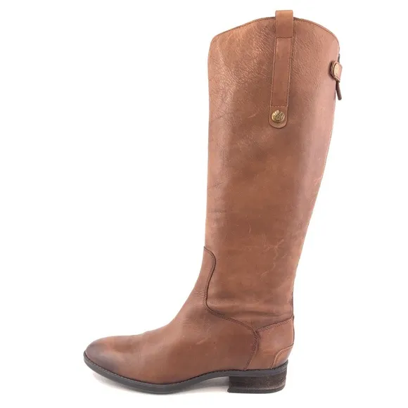 Sam Edelman Penny Brown Leather Tall Riding Boots 8 M