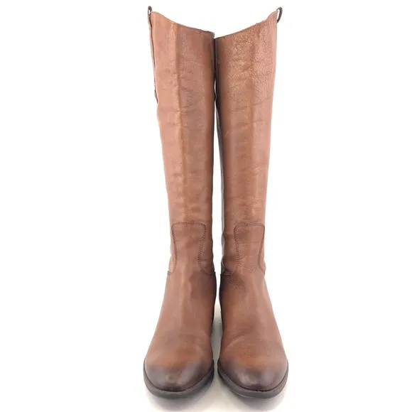 Sam Edelman Penny Brown Leather Tall Riding Boots 8 M