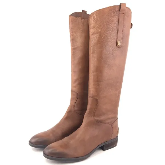 Sam Edelman Penny Brown Leather Tall Riding Boots 8 M