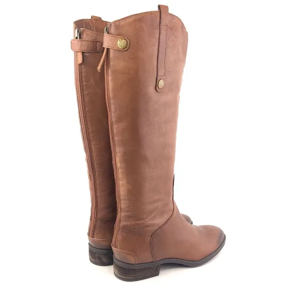 Sam Edelman Penny Brown Leather Tall Riding Boots 8 M
