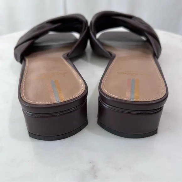 Sam Edelman Revolve Dawson Leather Square Toe Heels Sandals Slides Size 7.5