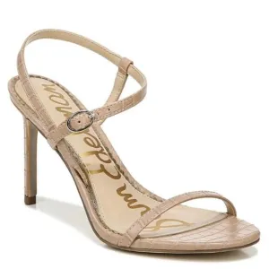 Sam Edelman Sandals Womens Size 11 Tan Croc Embossed Faux Leather Dara Heels