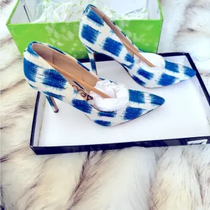 👠Sam Edelman , sz 5-1/2 … blue an white gingham 🎁HAZEL PUMP🎁
