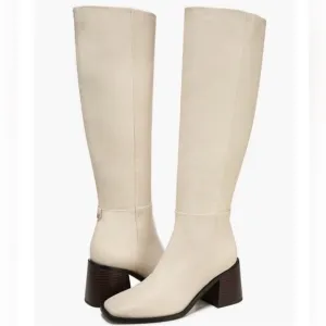 Sam Edelman | Wade Block Heel Knee High Boots In Ivory Size 6.5