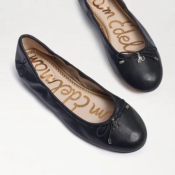 Sam Edelman Felicia Ballet Flat Girls Size 13 Black Leather Slip on Shoes ZPO673