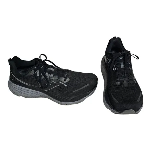 Saucony Mens Hurricane 24 Running Shoes Size 13 Sneakers Black &amp; Gray S20933-101