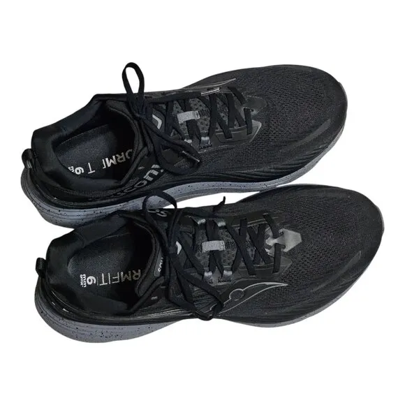 Saucony Mens Hurricane 24 Running Shoes Size 13 Sneakers Black &amp; Gray S20933-101