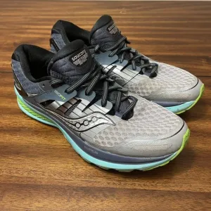 Saucony Triumph ISO 2 Women's Running Trail Shoes Everun Gray Green Blue Size 11