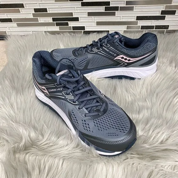 Saucony Women's Echelon 7 Running Athletic Shoes Sz 11 Gray Slate Pink Form Fit
