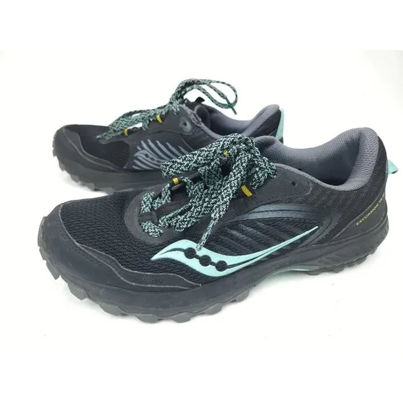 Saucony Womens Excursion Tr15 Black Running Shoes Size 10
