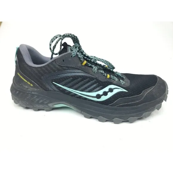 Saucony Womens Excursion Tr15 Black Running Shoes Size 10
