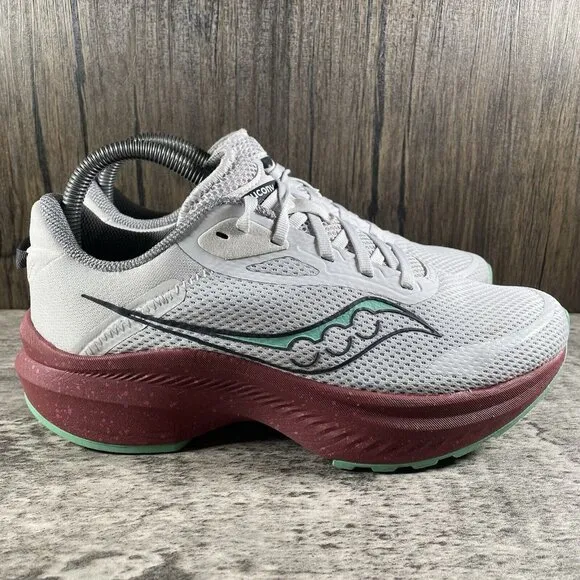 Saucony Women's S10826-25 AXON 3 Running Shoes, Fog/Peony, 8.5 Medium US