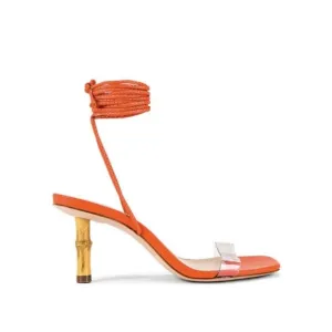 SCHUTZ Dailyn Stiletto Sandals Flame Orange Heels