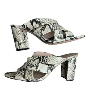 Schutz | Embossed Animal Print Sandals w/ Heels | Mules Size 9