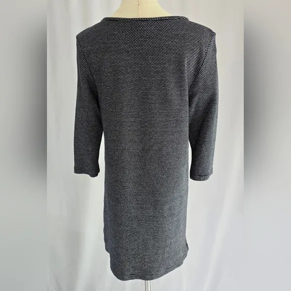 Seasalt Cornwall Navy &amp; Dot Mini Cotton Shift Dress 3/4 Sleeves &amp; Pockets Sz. 6