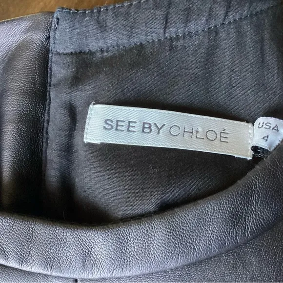 SEE BY CHLOE LEATHER MINI DRESS