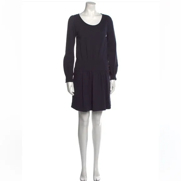 See By Chloe Scoop Neck Mini Dress Black Long Sleeve Size 4