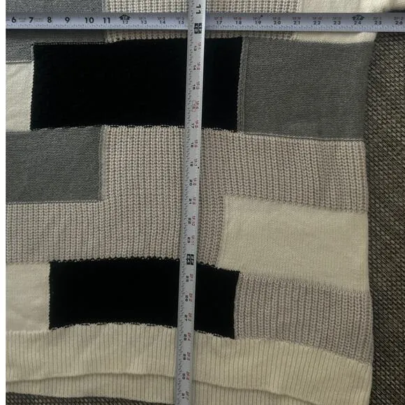 SHOW ME YOUR MUMU NWT Ember Black Cream Grey Patchwork Knit Tunic Sweater S