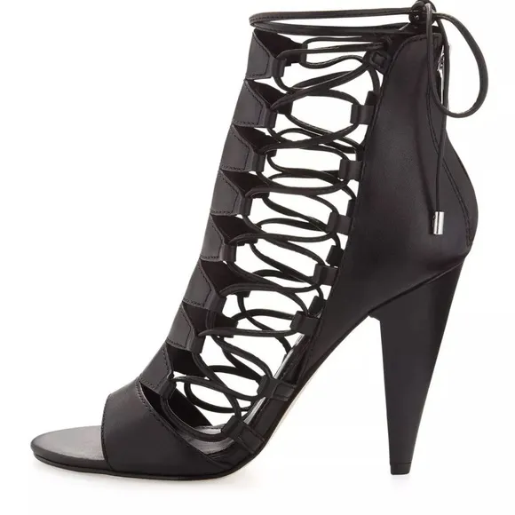 Sigerson Morrison Magola Lace Up Sandals Heels Pumps in Black