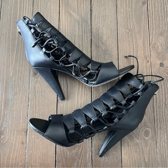 Sigerson Morrison Magola Lace Up Sandals Heels Pumps in Black
