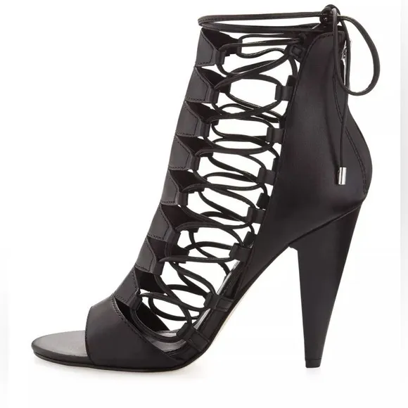Sigerson Morrison Magola Lace Up Sandals Heels Pumps in Black