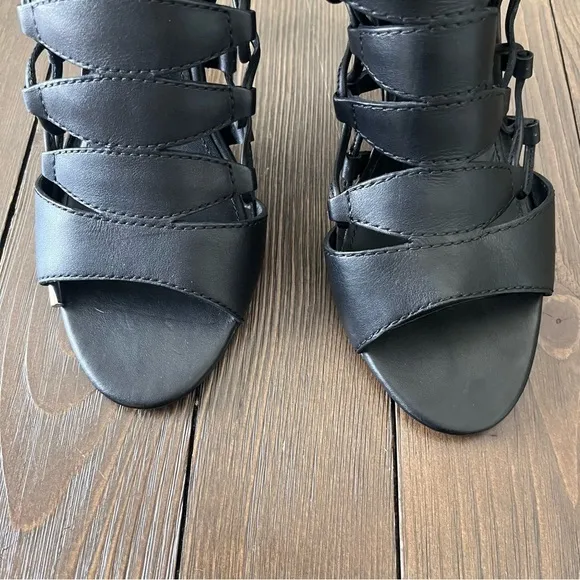 Sigerson Morrison Magola Lace Up Sandals Heels Pumps in Black