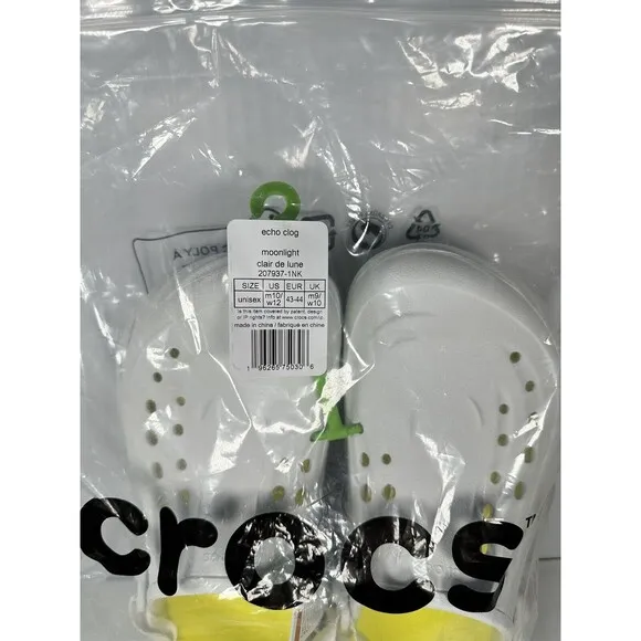 Size 10 Crocs Echo Clog Moonlight Men Slip On Casual LifeStlye Sandal 207937-1NK