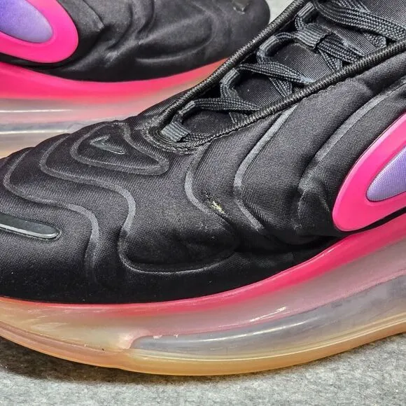Size 10 Nike Air Max 720 Men Shoes Black‎ Pink Lace Up Running Trainer Sneaker