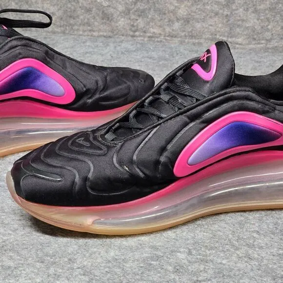 Size 10 Nike Air Max 720 Men Shoes Black‎ Pink Lace Up Running Trainer Sneaker