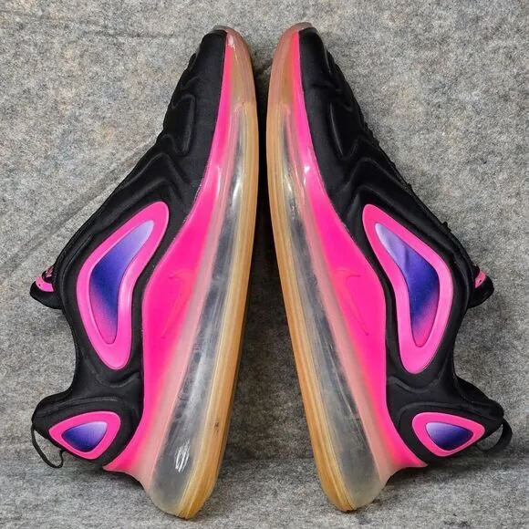 Size 10 Nike Air Max 720 Men Shoes Black‎ Pink Lace Up Running Trainer Sneaker